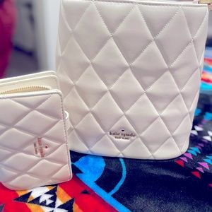 White Kate Spade Bucket Bag